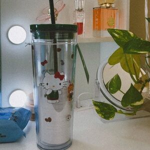 Hello Kitty Clear Tumbler with Straw